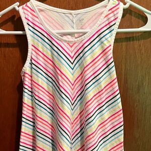 Gap Kids Rainbow Stripe Tank Swing Dress, Sleeveless